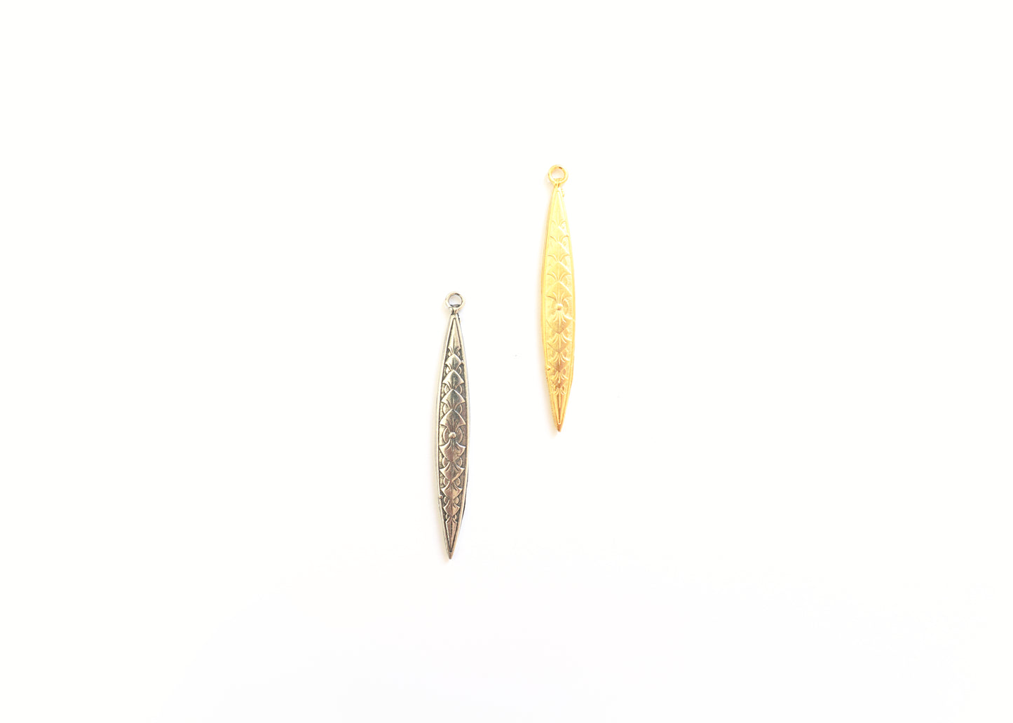 Art Deco Style Spike Pendant – Long Britannium Pendant in Gold or Silver