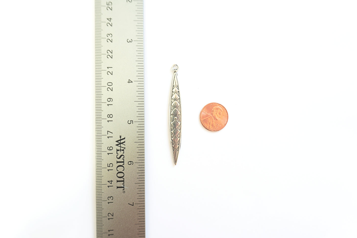 Art Deco Style Spike Pendant – Long Britannium Pendant in Gold or Silver
