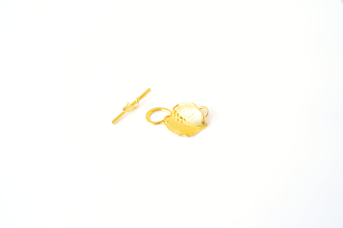 Leaf Toggle Clasp | Botanical Jewelry Closure | Nature Inspired Bar & Ring Clasp | Necklace & Bracelet Findings | Jewelry Supply