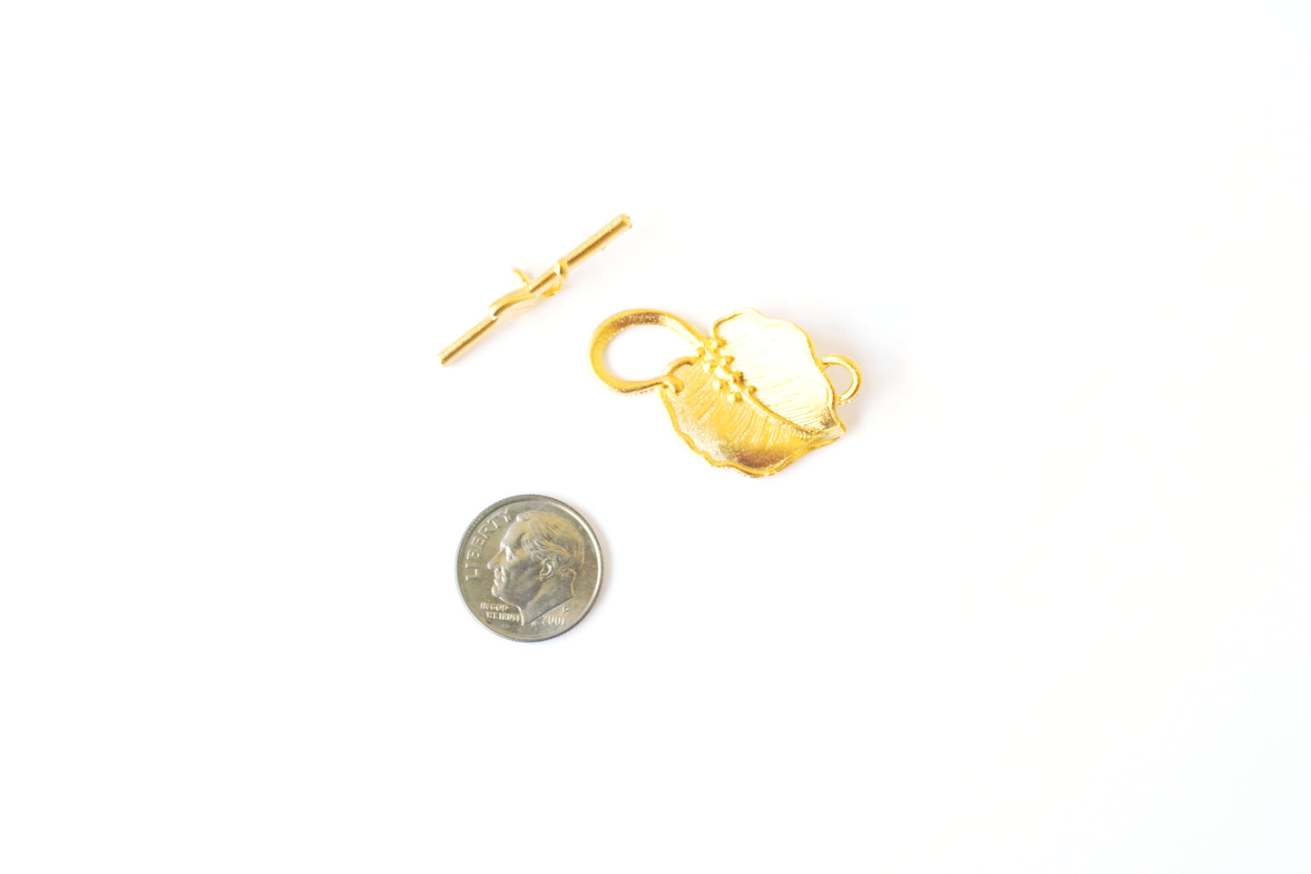 Leaf Toggle Clasp | Botanical Jewelry Closure | Nature Inspired Bar & Ring Clasp | Necklace & Bracelet Findings | Jewelry Supply