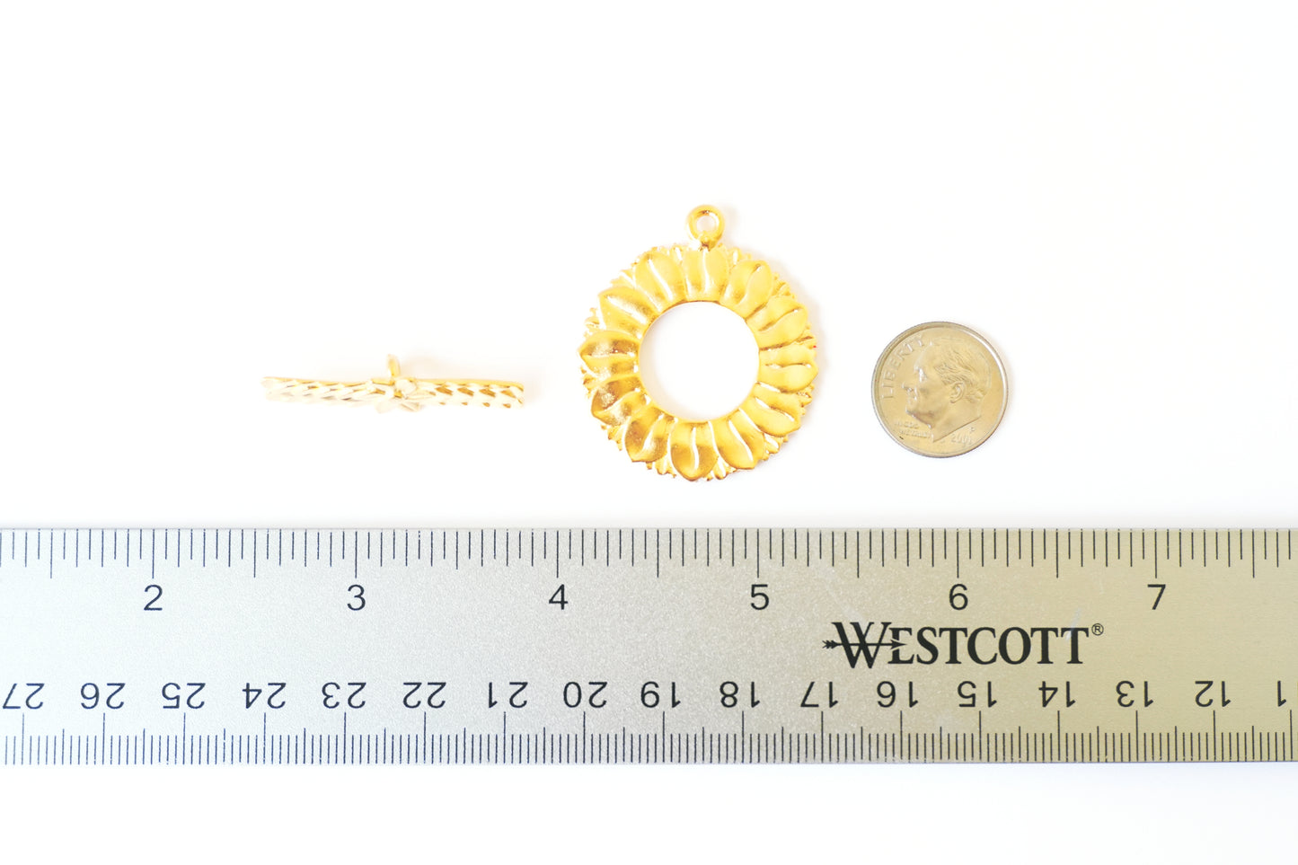 Sunflower Toggle Clasp | Floral Jewelry Closure | Nature Inspired Bar & Ring Clasp | Necklace & Bracelet Findings | Jewelry Supply