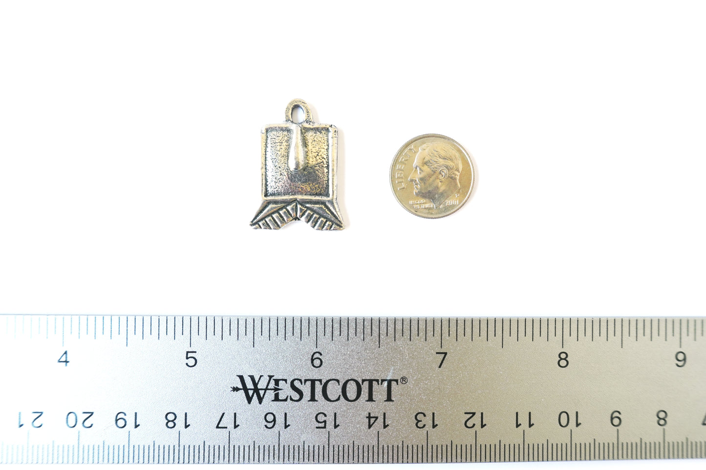 Art Deco Charm in Britannium | Antique Revival Pendant | Vintage Style Jewelry Charm | Geometric Deco Motif | DIY Necklace & Bracelet