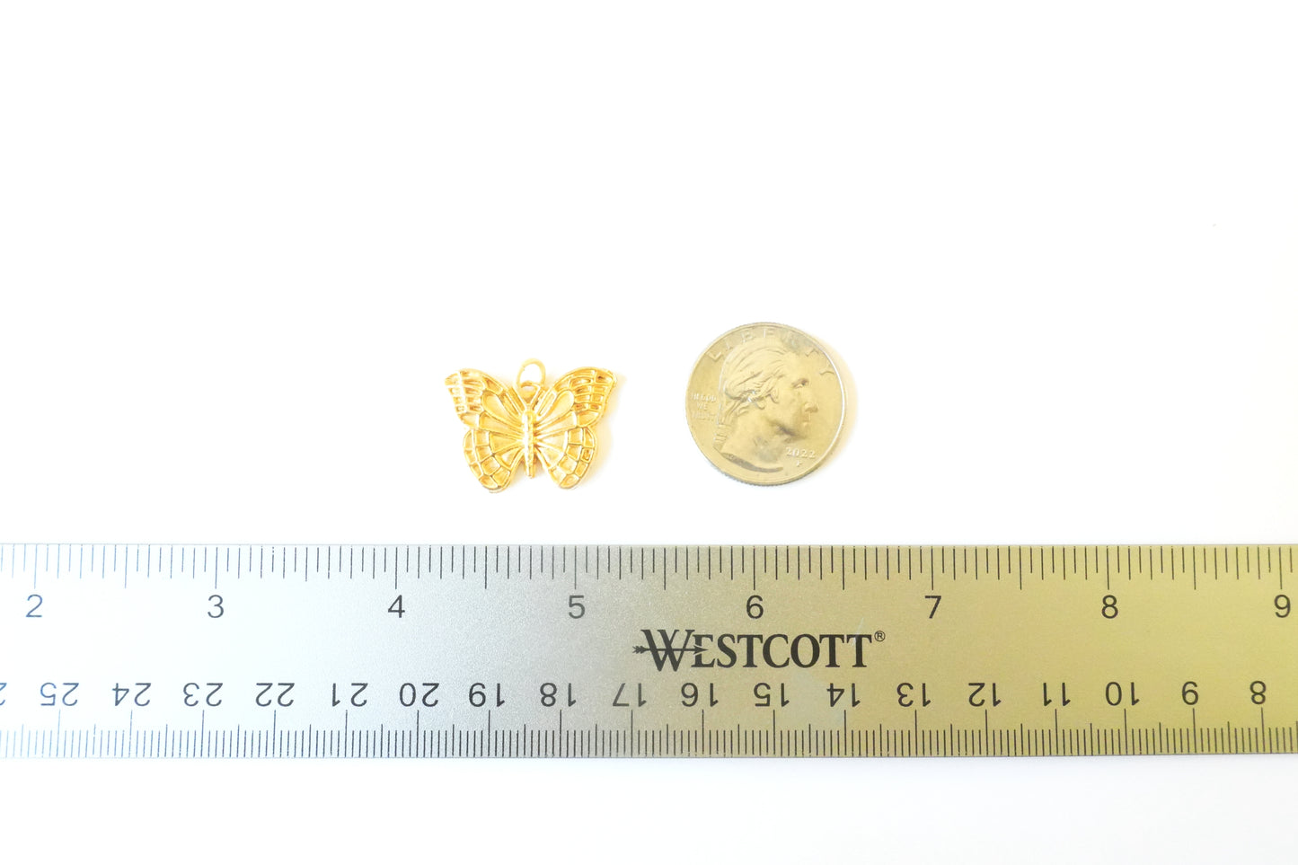 Butterfly Charm Pendant for Jewelry Making – Detailed Britannium Butterfly Charm in Gold Finish or Natural Silver Tone