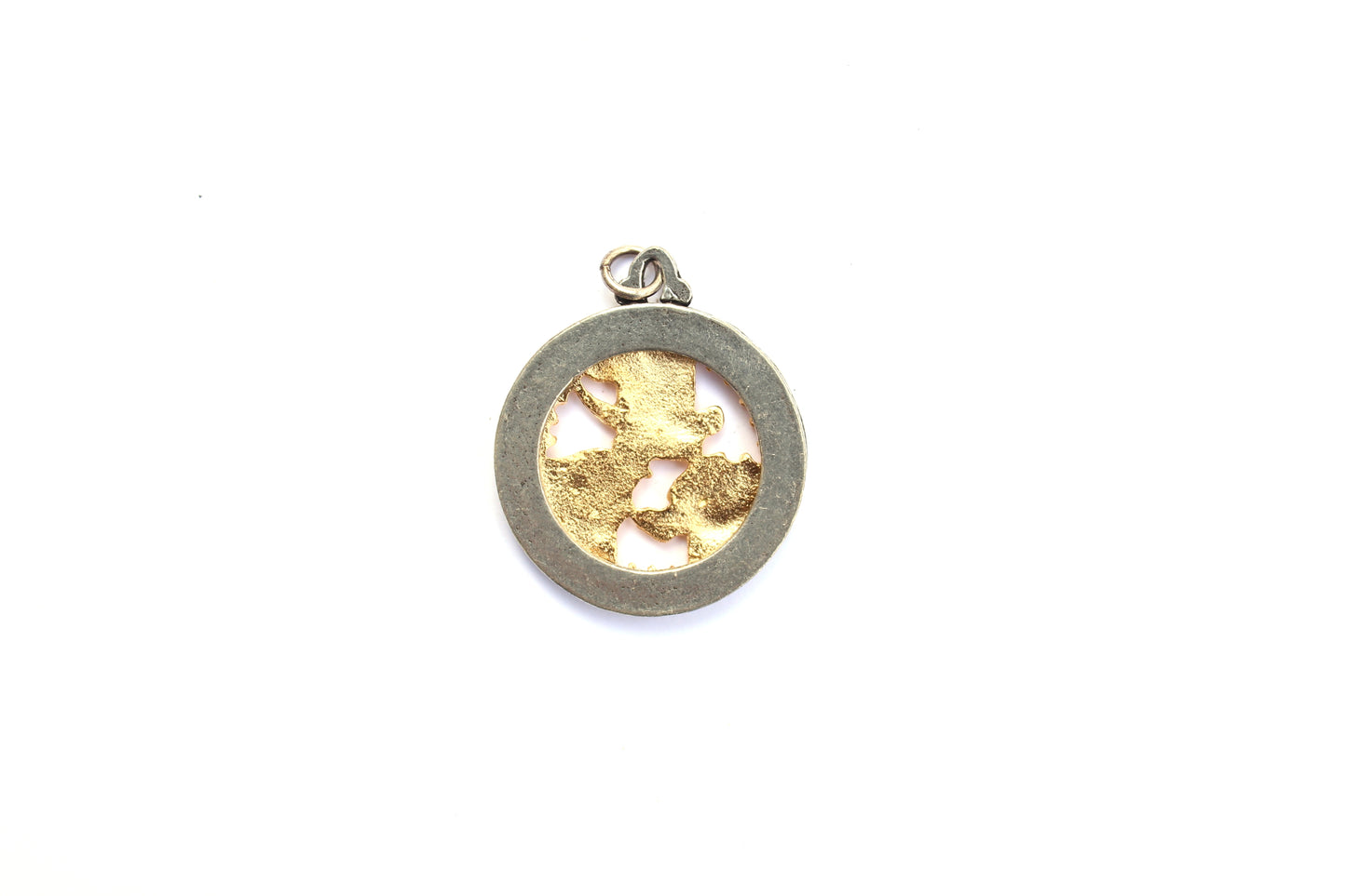 Mixed Metal Swallow Pendant - Britannium Coin Charm
