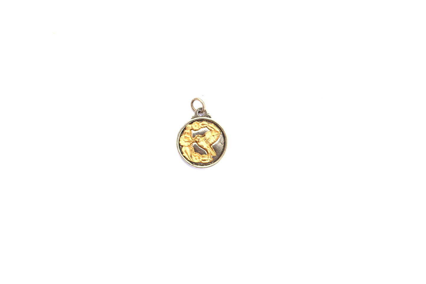 Small Hummingbird Charm in Mixed Metal Britannium