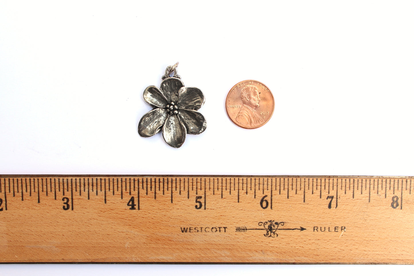 Cosmos Flower Pendant in Britannium – Organic Elegance in Blooms