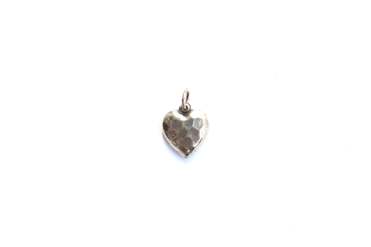 Hammered Heart Charm in Britannium – Petite Elegance with Artisanal Flair