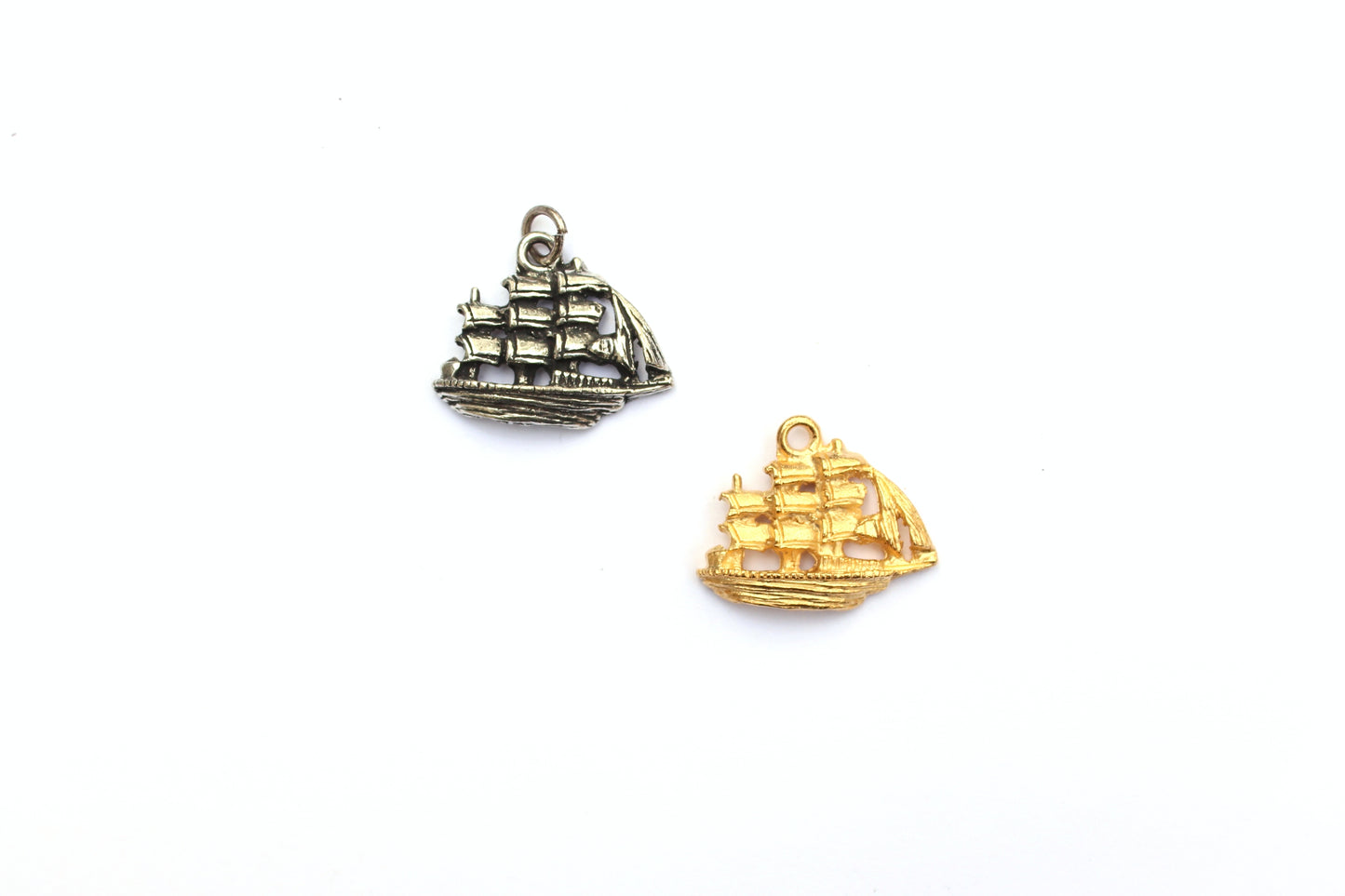 Pirate Ship Charm in Britannium – Nautical Adventure in Antique Replication