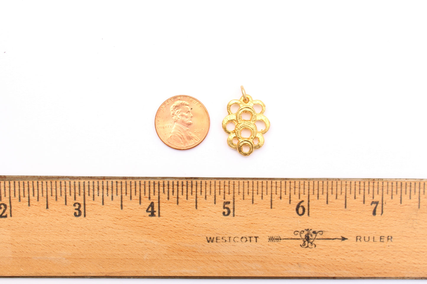 Scalloped Cloud Charm or Connector in Britannium