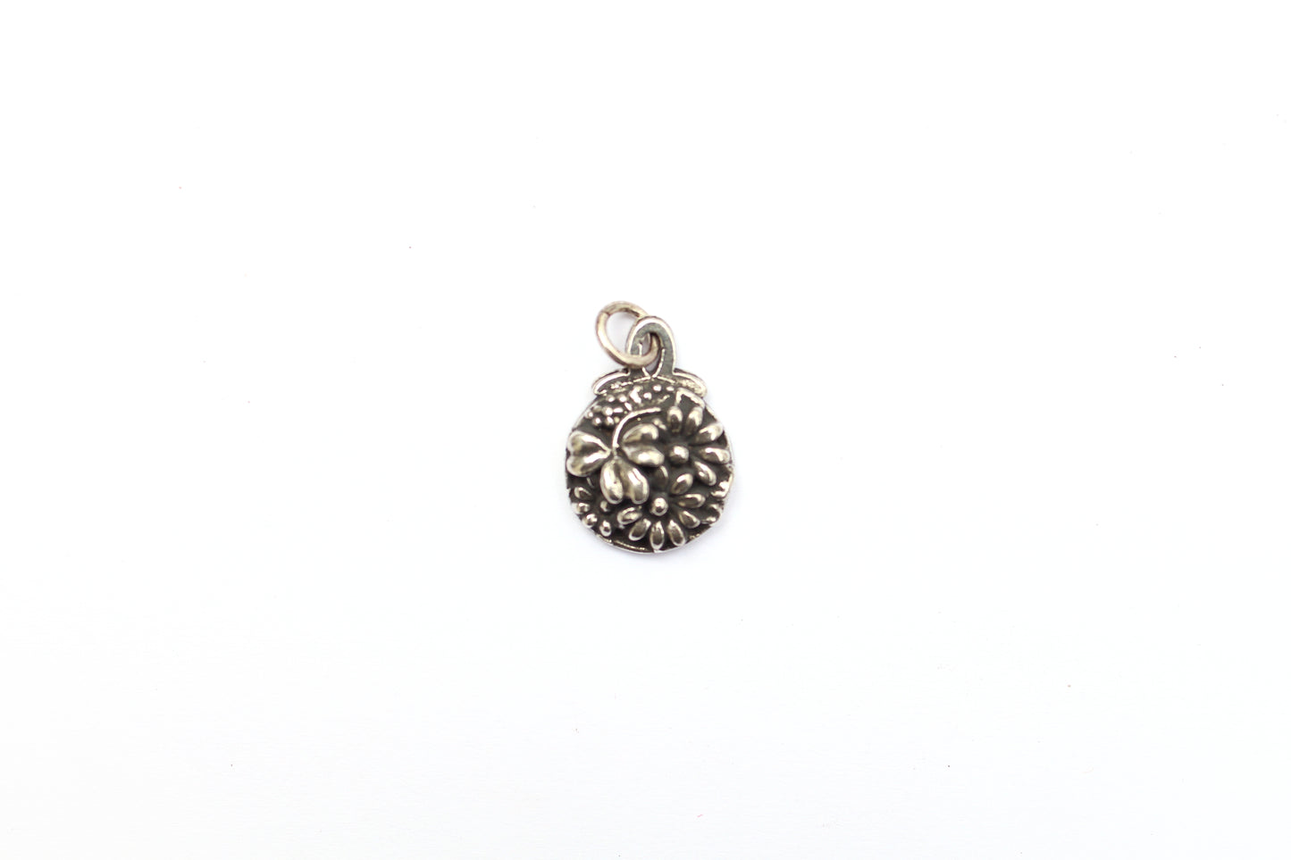 Coin Shaped Bouquet Charm In Britannium - Medium – Nature's Bloom in Timeless Metal
