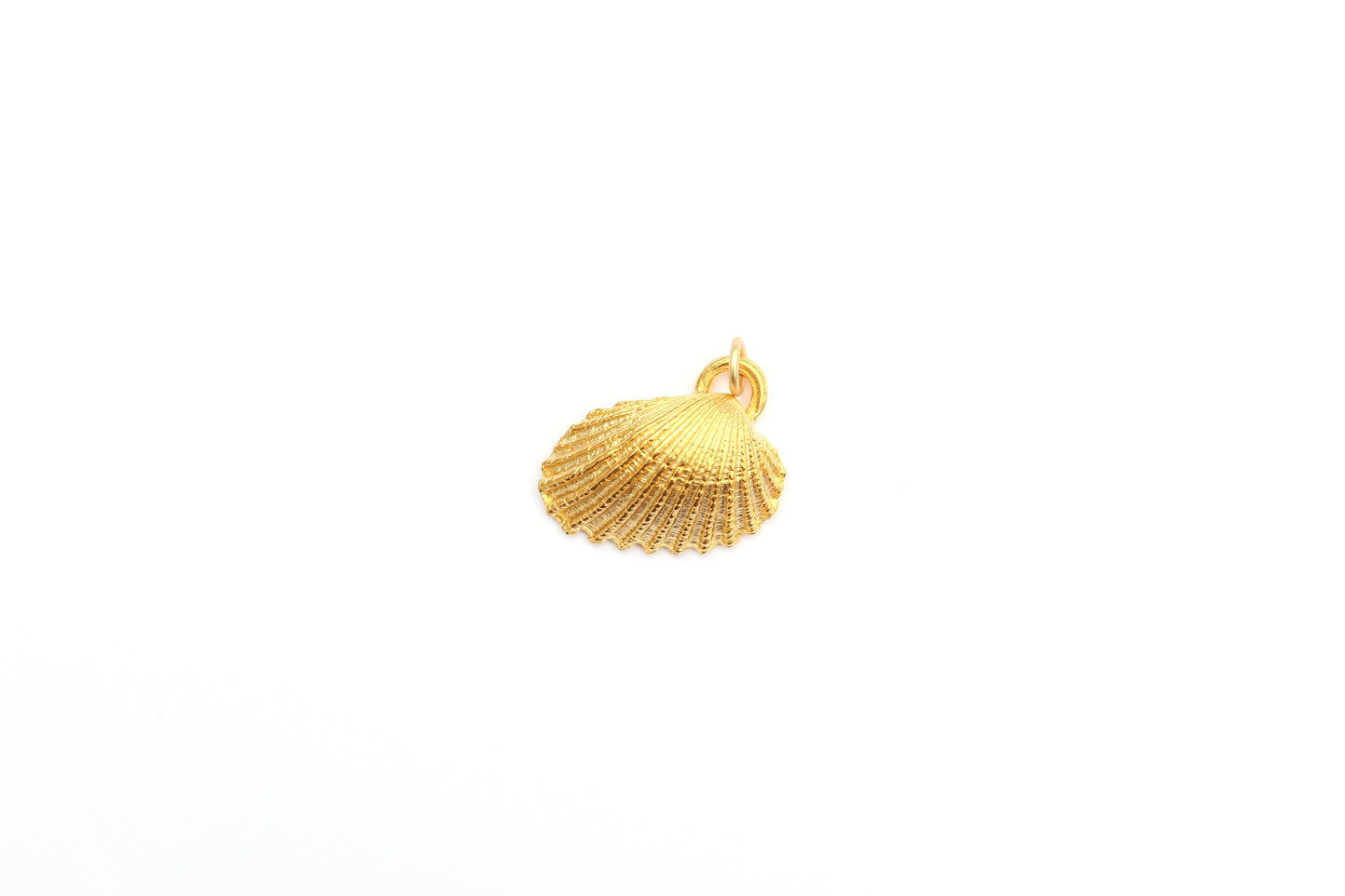 Ridged Shell Pendant in Britannium - Coastal Elegance in Every Detail
