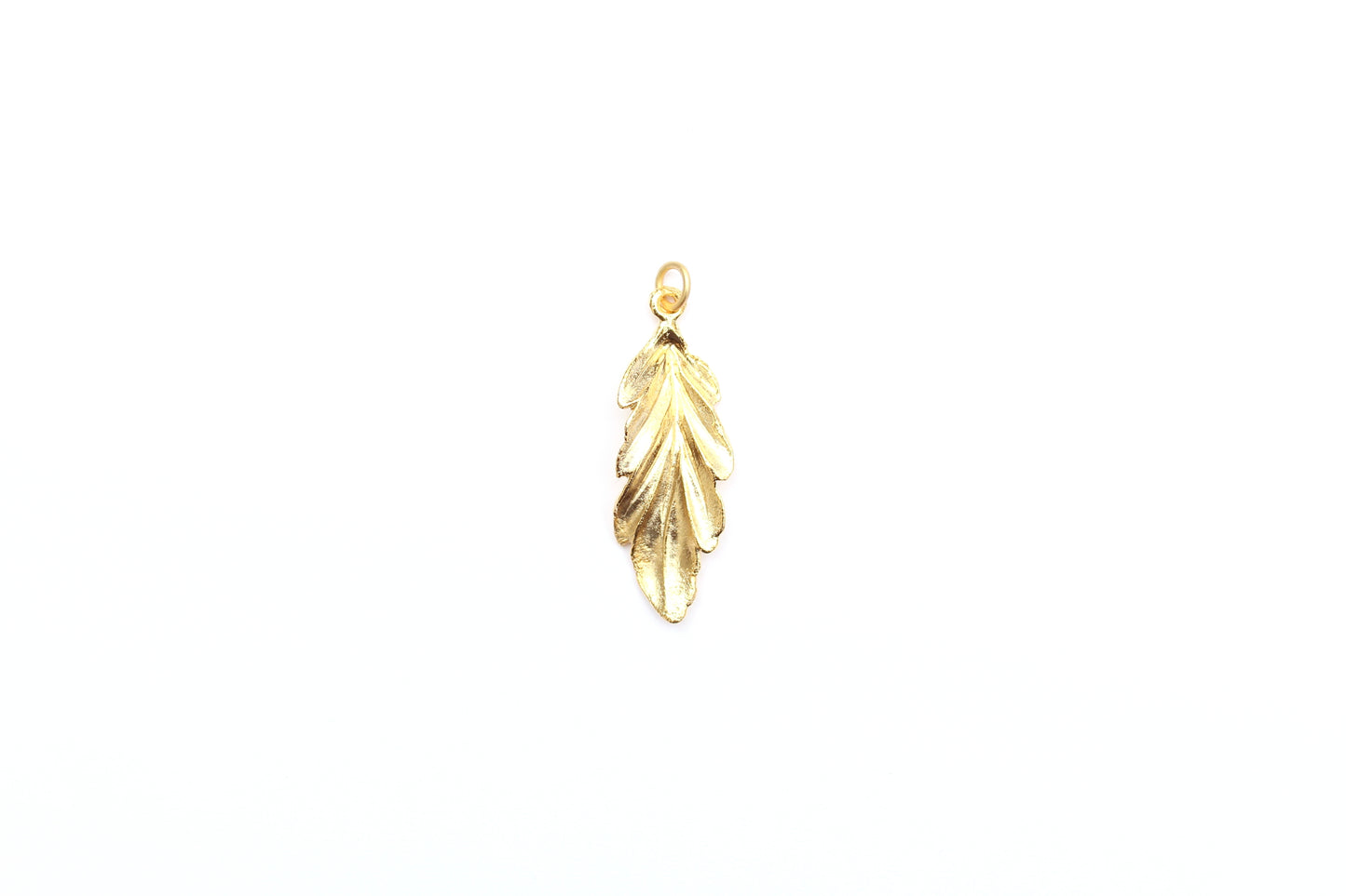 Leaf/Feather Charm in Britannium – Nature's Whimsy in Metal Form