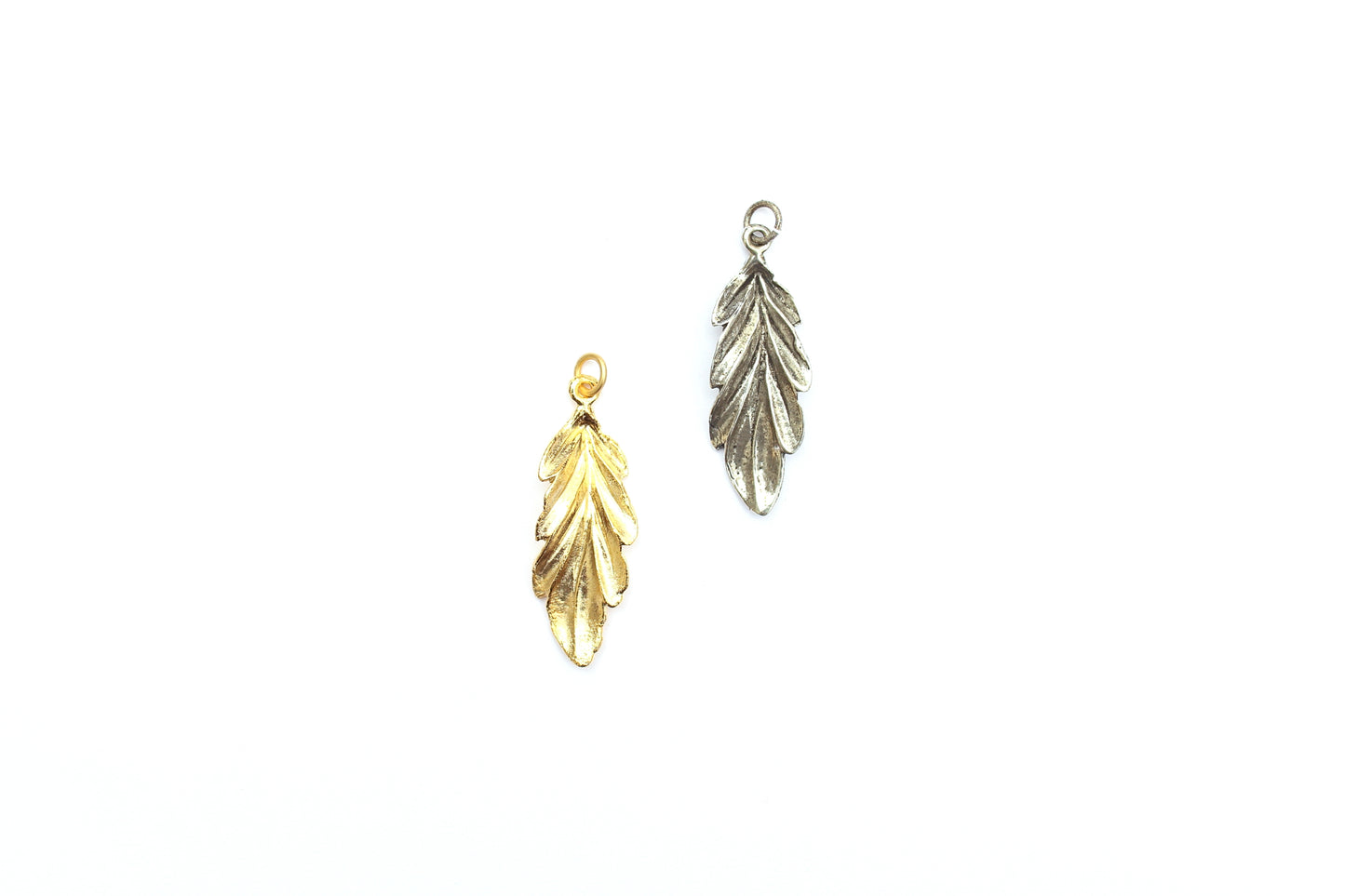 Leaf/Feather Charm in Britannium – Nature's Whimsy in Metal Form