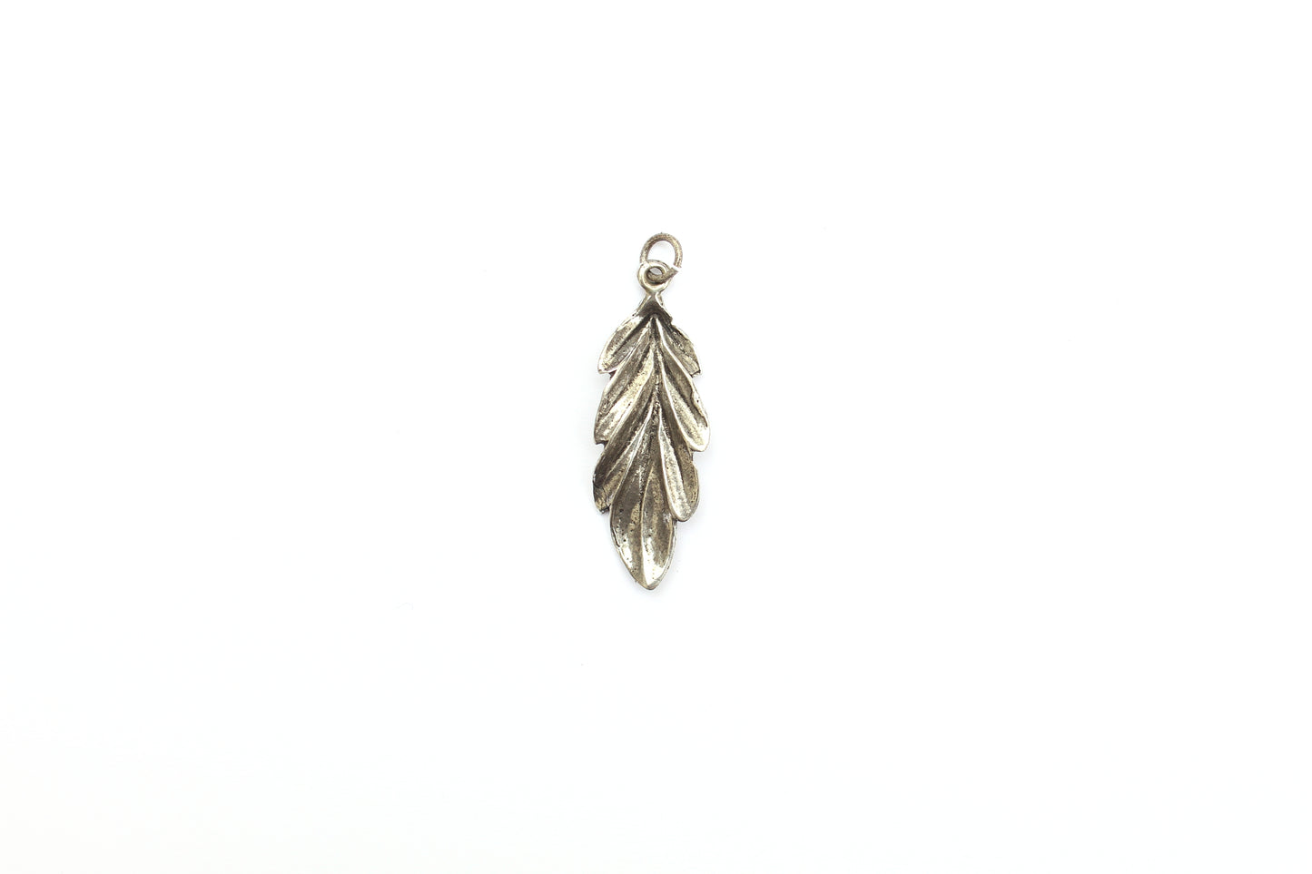 Leaf/Feather Charm in Britannium – Nature's Whimsy in Metal Form