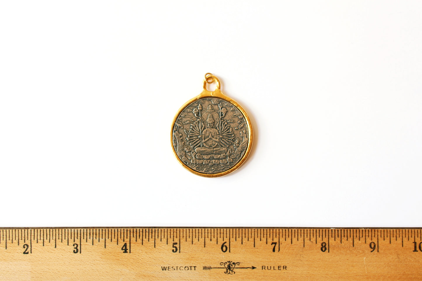 Buddha Medallion in Mixed Metal Britannium