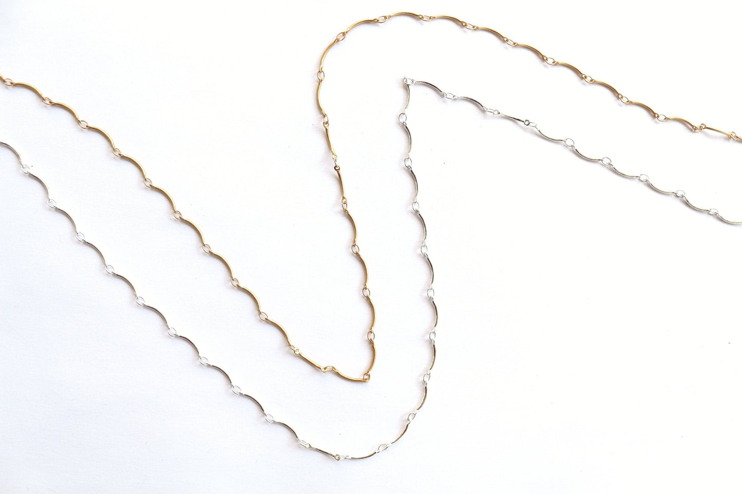 Scalloped Bar Chain, Bulk Chain, Wholesale Chain, Delicate Chain, Link Chain, Silver Chain, Necklace Chain, Gold Chain, Jewelry Finding