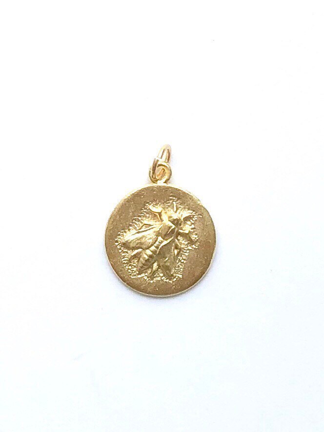 Bee Charm, Bumblebee, Queen Bee, Gold Charm, Silver Charm, Britannium, Honeybee, Coin Jewelry, Pewter Charm, Bumble Bee, Charm Bracelet