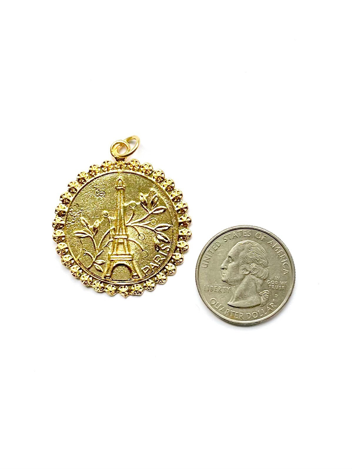 Eiffel Tower Charm, Paris Pendant, French Pendant, Gold Paris Charm, French Jewelry, Gold Eiffel Tower
