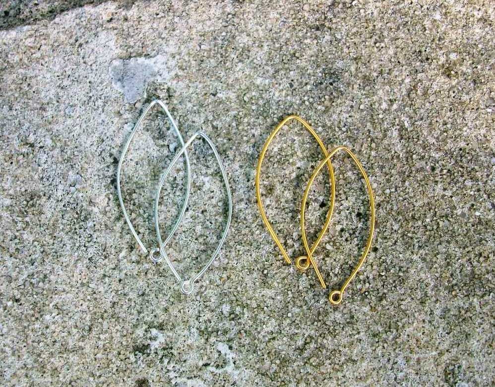 Almond Shaped Earwires, Silver Earring Finding, Earring Finding, Earwires, Gold Earwires, Threaders, Jewelry Making