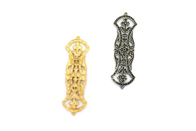 Gold Connector, Jewelry Connector, Vintage Jewelry Supply, Steampunk Component, Vintage Component, Jewelry Finding, Vintage Connector