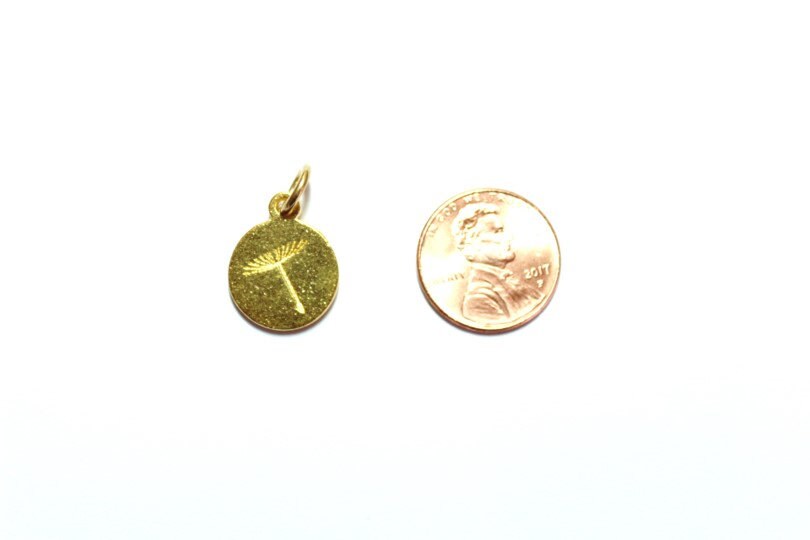Dandelion Seed Charm, Dandelion Charm, Pewter Charm, Flower Charm, Gold Flower, Gold Charm, Britannium, Pewter, Wish Charm, Wish Pendant