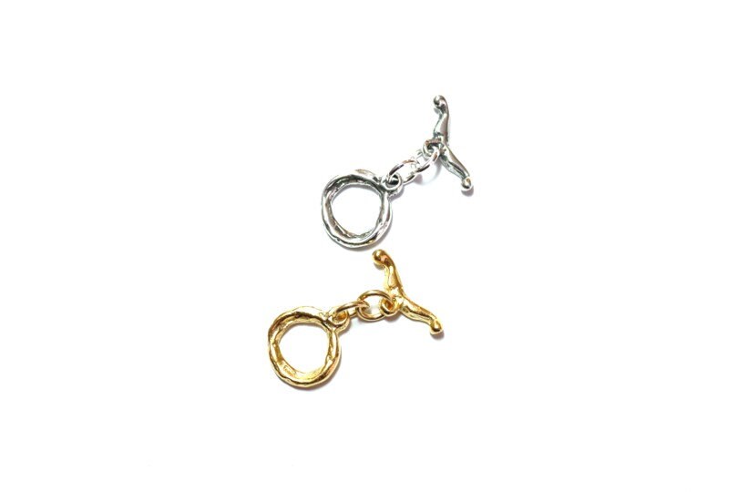 Gold Hammered Toggle Clasp, Gold Toggle, Pewter Clasp, Pewter Toggle, Branch Toggle, Small Toggle, Small Gold Toggle