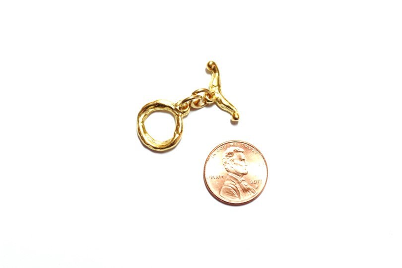 Gold Hammered Toggle Clasp, Gold Toggle, Pewter Clasp, Pewter Toggle, Branch Toggle, Small Toggle, Small Gold Toggle