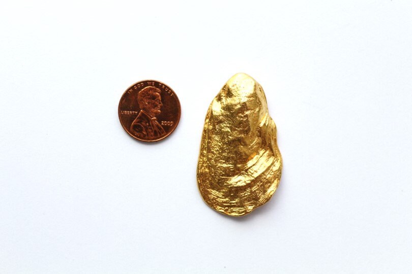 Olaf the Oyster, Gold Oyster Charm, Shell Pendant, Nautical Charm, Seashell Necklace, Gold Charm, Gold Pendant, Beach Jewelry, Silver Charm