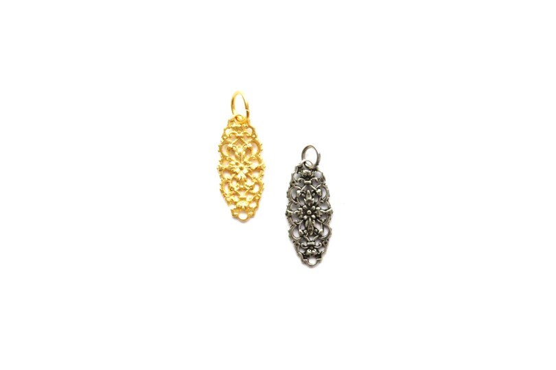 Gold Lace Connector, Britannium Connector, Pewter Charm, Pewter Connector, Jewelry Making, Jewelry Supply, Jewelry Component, Lace Charm