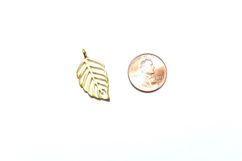 Gold Leaf Charm, Britannium Charm, Pewter Charm, Silver Leaf Charm, Nature Jewelry, Leaf Jewelry, Jewelry Making, Jewelry Supply, Fall Charm
