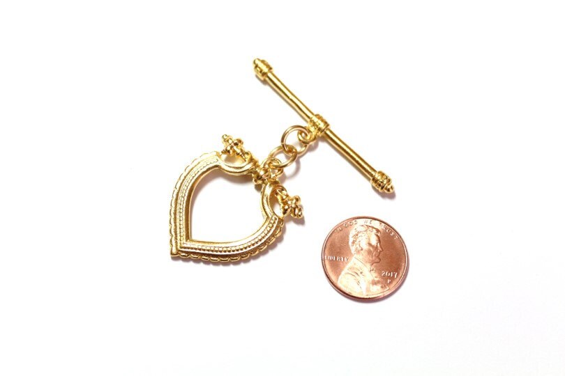 Ornate Gold Toggle, Britannium Toggle, Pewter Clasp, Pewter Toggle, Silver Clasp, Gold Clasp, Vintage Jewelry Component, Jewelry Finding