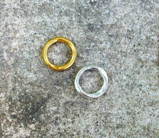 Hammered Gold Ring, Hammered Silver Ring, Jewelry Making Component, Circle Charm, Ring Connector, Ring Component, Jewelry Finding, Vermeil