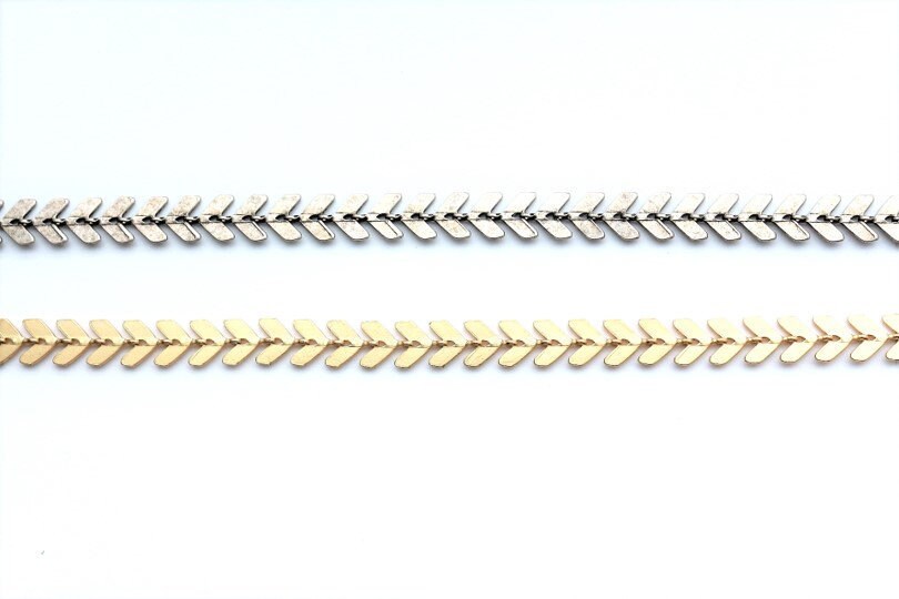 Chevron Chain, Arrow Chain, Gold Chain, Silver Chain, Plated Chain, Chain by the Foot, Bulk Chain, Jewelry Supply, V Chain