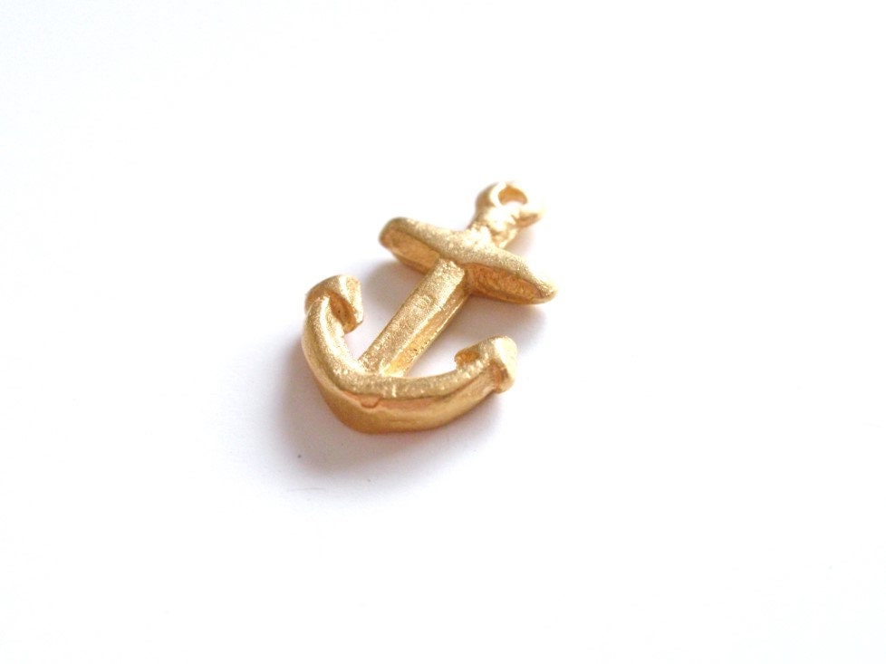 Gold Anchor Charm, Nautical Charm, Beach Jewelry, Charm Bracelet, Gold Anchor, Anchor Charm, Boat Charm, Boating, Sailing Charm, Tiny Charm