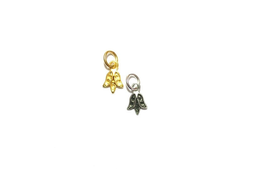 Gold Lily of the Valley Charm, Lily Charm, Pewter Charm, Flower Charm, Gold Flower, Gold Charm, Tiny Charm, Jewelry Making, Gold Lily