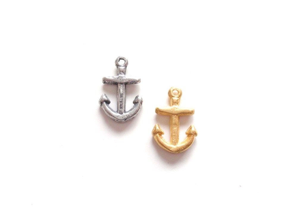 Gold Anchor Charm, Nautical Charm, Beach Jewelry, Charm Bracelet, Gold Anchor, Anchor Charm, Boat Charm, Boating, Sailing Charm, Tiny Charm