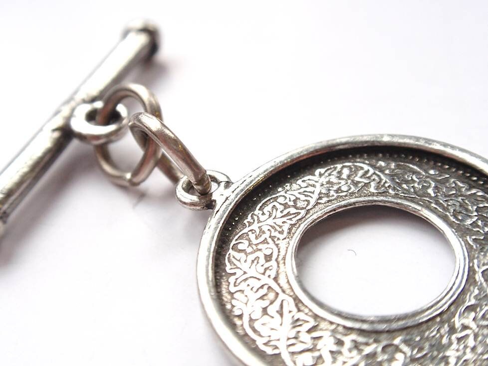 Gold Coin Clasp, Pewter Toggle, Gold Toggle Clasp, Pewter Clasp, Vintage Clasp, Vintage Toggle, Steampunk Clasp, Vintage Component, India