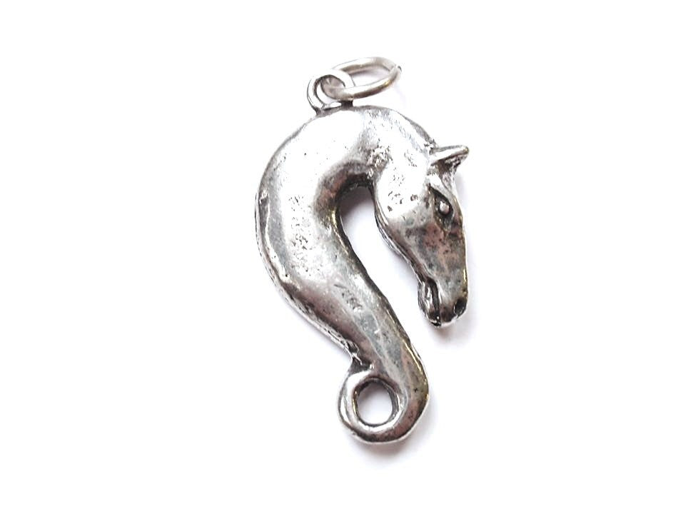 Gold Horse Head Charm, Pewter Charm, Horse Charm, Horse Necklace, Horse Jewelry, Jewelry Finding