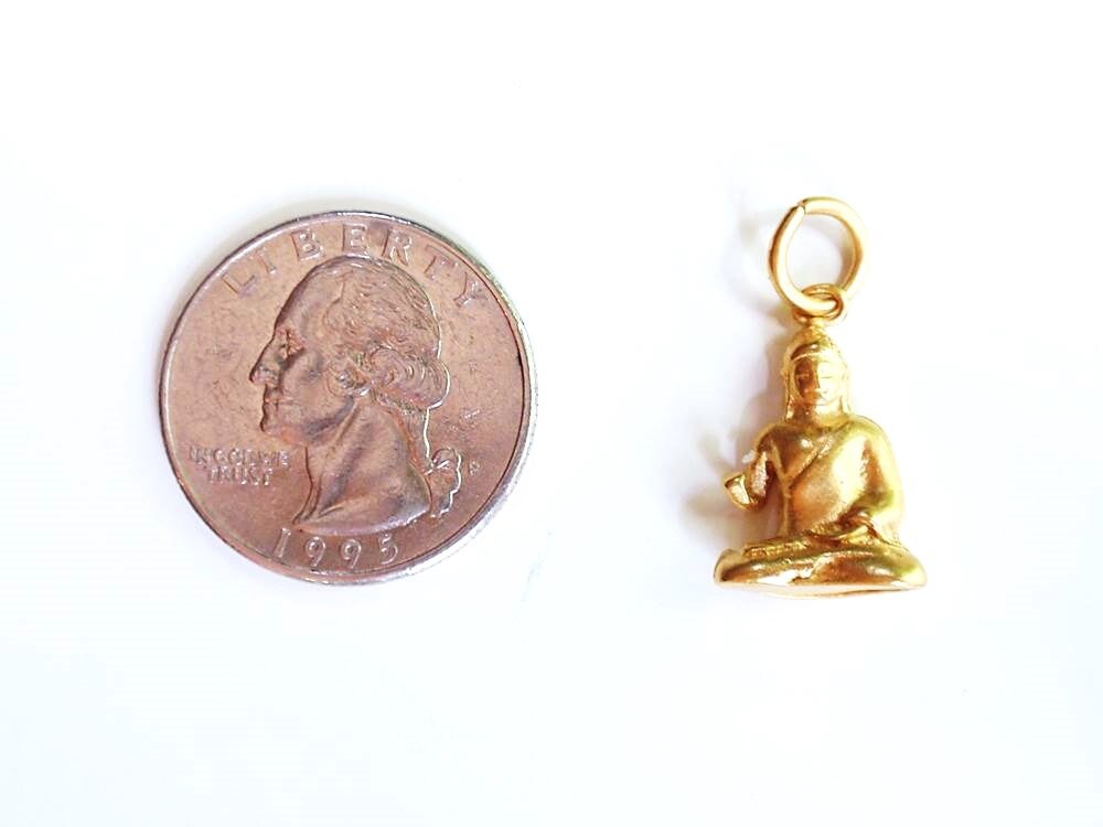 Gold Buddha Charm, Buddha Charm, Buddhist Jewelry, Buddha Pendant, Pewter Charm, Buddha Necklace, Buddhism, Silver Charm, Yoga Jewelry, Yoga