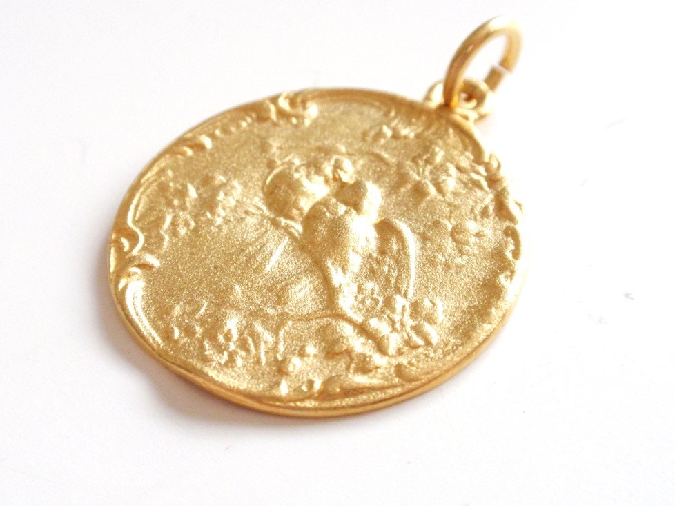 Gold Love Birds Charm, Bird Charm, Bird Jewelry, Nature Jewelry, Bird Pendant, Gold Charm, Bird Pendant, Love Charm, Coin Pendant,Coin Charm