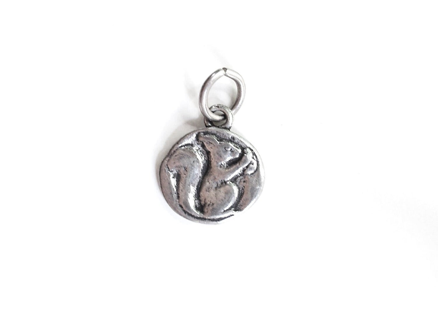 Gold Squirrel Coin Charm, Gold Charm, Coin Jewelry, Squirrel Jewelry, Squirrel Necklace, Pewter Charm, Britannium Charm, Charm Bracelet