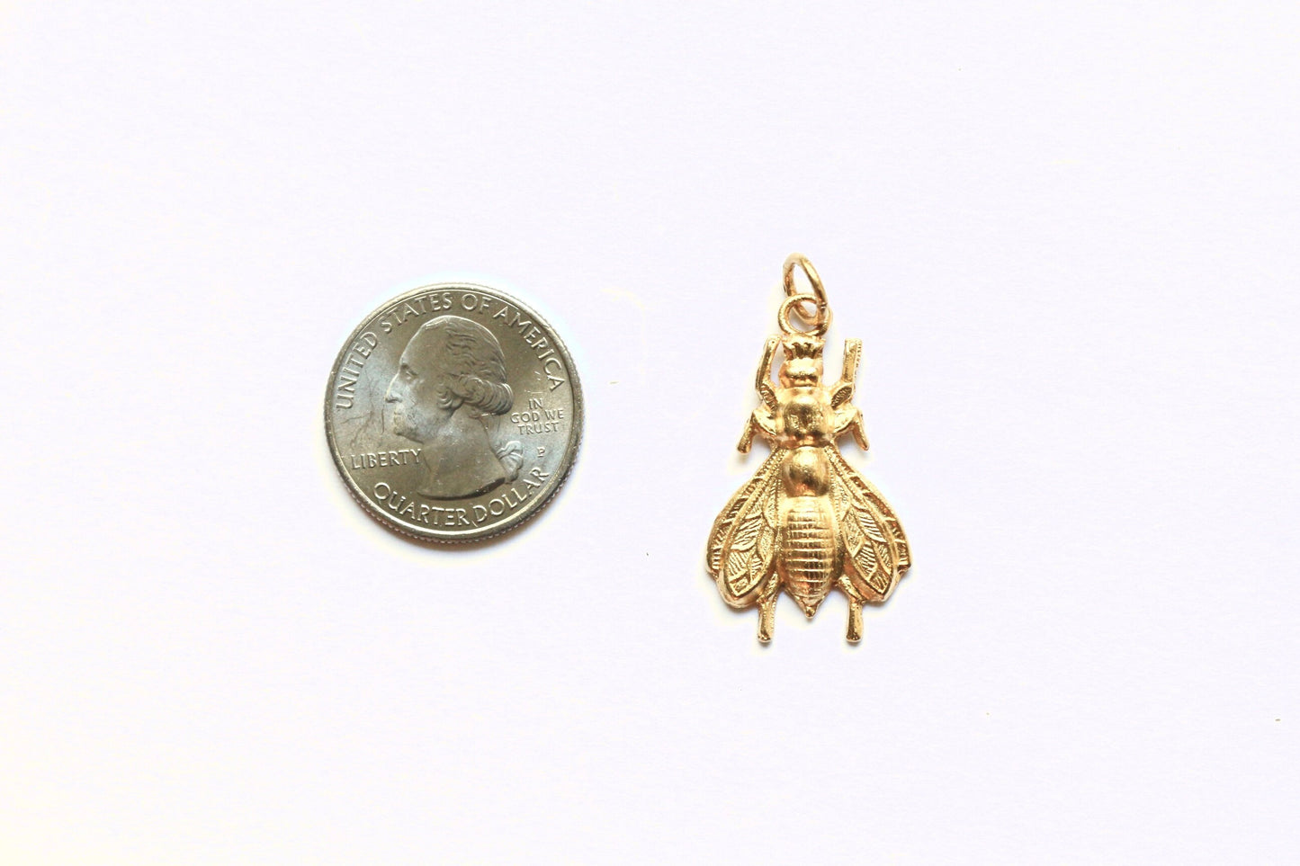 Gold Bee Charm, Anatomical Bee Charm, Bumblebee Charm, Queen Bee Charm, Bee Jewelry, Garden Charm, Garden Jewelry, Nature Charm, Finding