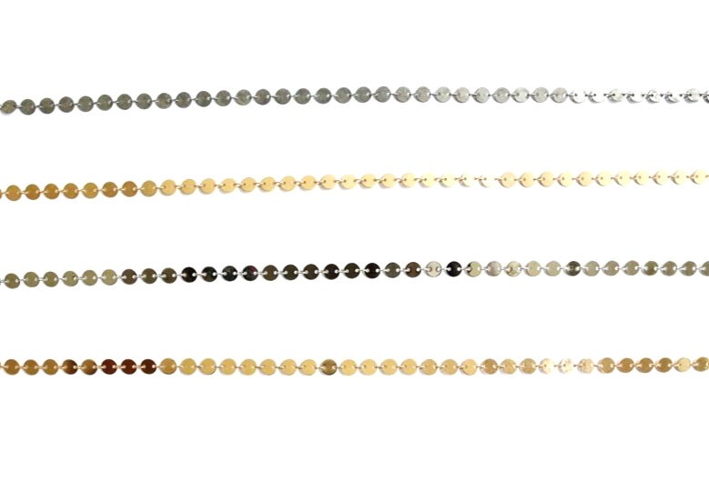 Sequin Chain By The Foot, Wholesale Chain, Bulk Chain, Jewelry Design, Jewelry Component, Jewelry Findings, Silver Chain, Circle Chain, Gold
