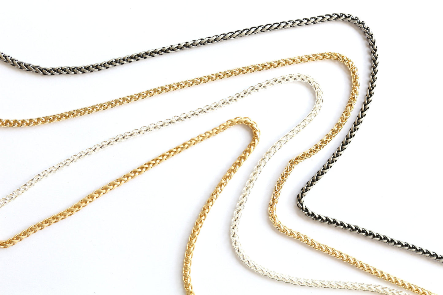 Wheat Chain By The Foot, Snake Chain, Brass Chain, Silver Chain, Gold Chain, Jewelry Supply, Jewelry Finding, Bulk Chain, Wholesale Chain