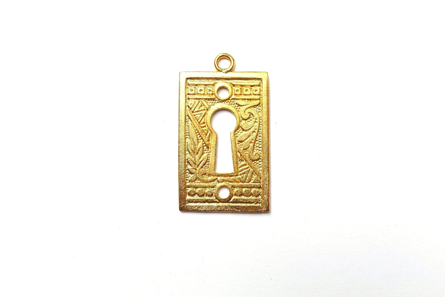 Lock and Key Pendant, Lock Charm, Lock Jewelry, Steampunk Charm, Gold Lock, Gold Pendant, Steampunk Jewelry, Keyhole Charm, Lock Pendant