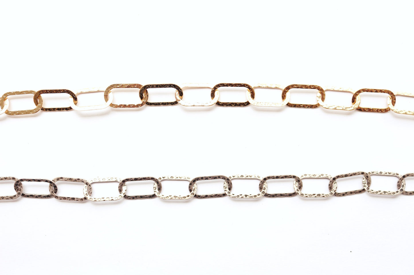 Large Hammered Paperclip Chain, Hammered Chain, Link Chain, Textured Chain, Jewelry Supply, Chain by the Foot, Bulk Chain, Supply