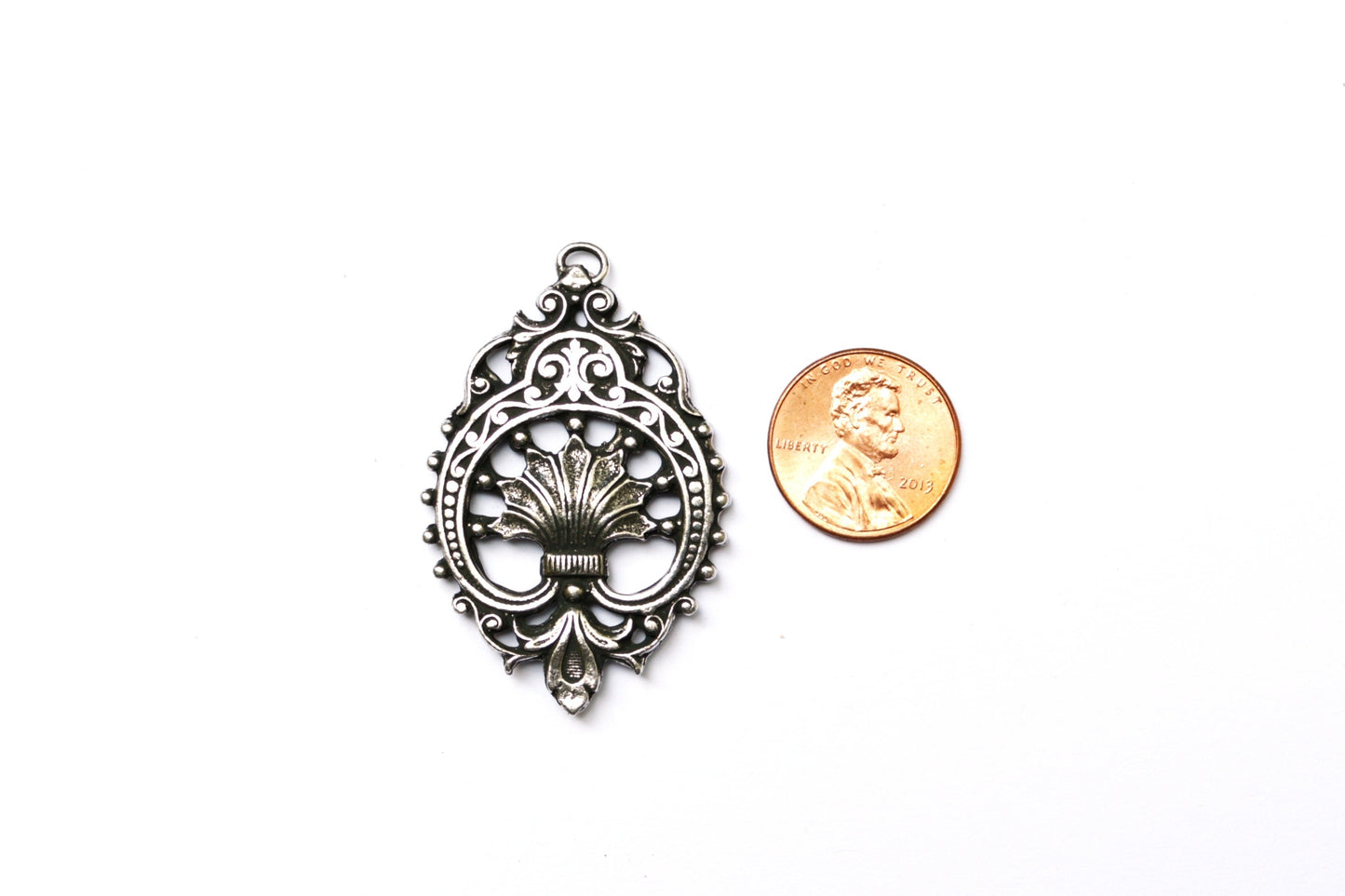 Vintage Britannium Ornate Teardrop Component, Pewter Component, Jewelry Making, Jewelry Supply, Jewelry Making, Teardrop Finding, Component