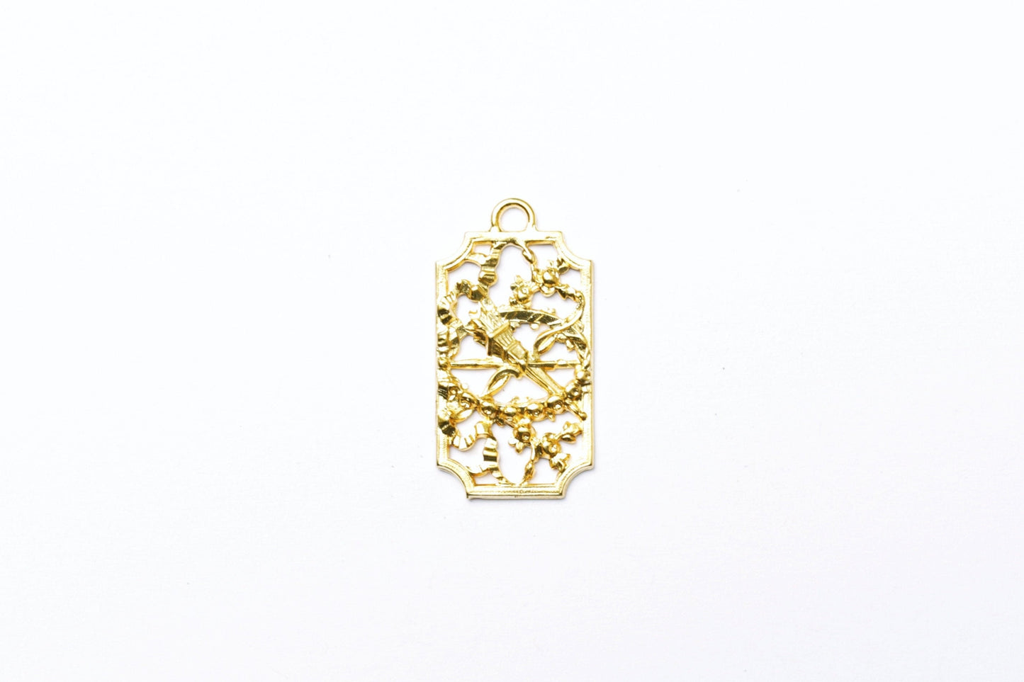 Vintage Britannium Torch Charm, Pewter Component, Jewelry Making, Torch Pendant, Vintage Charm, Vintage Pendant, Antique Charm, Filigree