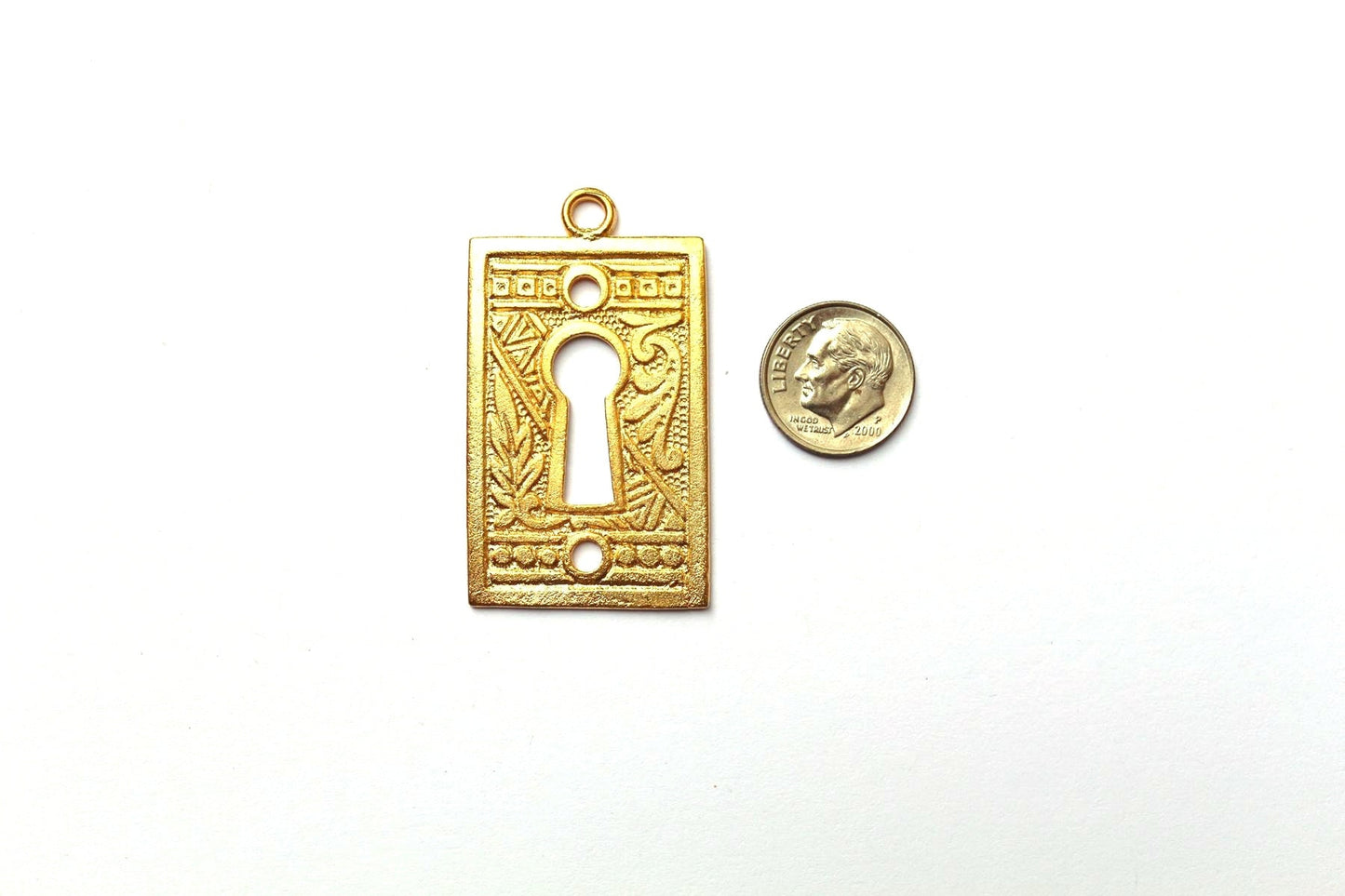 Lock and Key Pendant, Lock Charm, Lock Jewelry, Steampunk Charm, Gold Lock, Gold Pendant, Steampunk Jewelry, Keyhole Charm, Lock Pendant