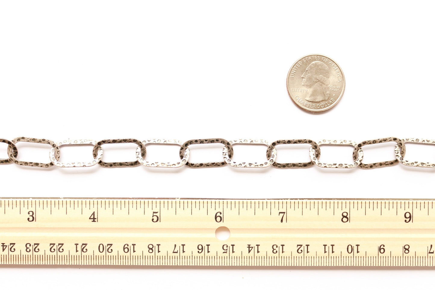 Large Hammered Paperclip Chain, Hammered Chain, Link Chain, Textured Chain, Jewelry Supply, Chain by the Foot, Bulk Chain, Supply